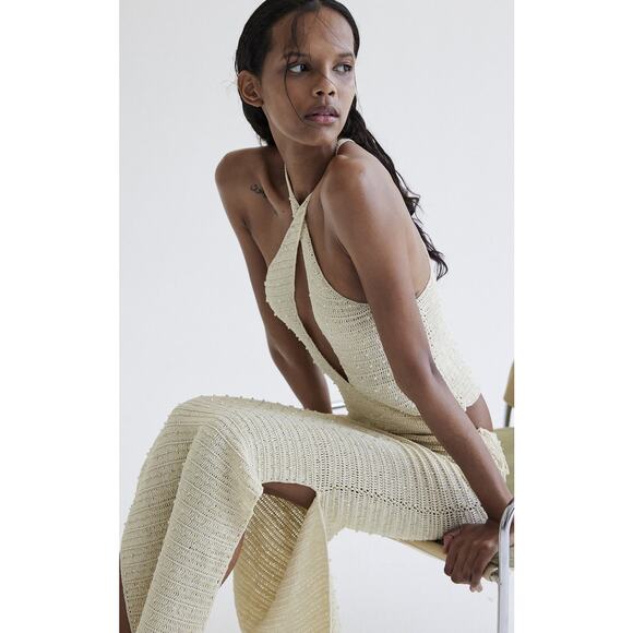 Aya Muse Veluti Embellished Crochet Maxi Dress crystal beaded 2 piece size XS - Picture 13 of 13